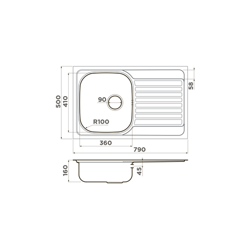 кухонная мойка Omoikiri Kashiogawa 79-IN нерж. сталь/нержавеющая сталь