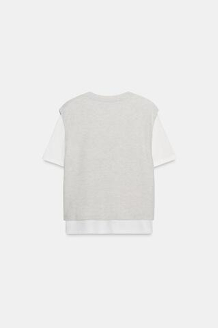 ZARA КОМБИНИРОВАННЫЙ ТОП СО СТРАЗАМИ, БЕЖЕВЫЙ
