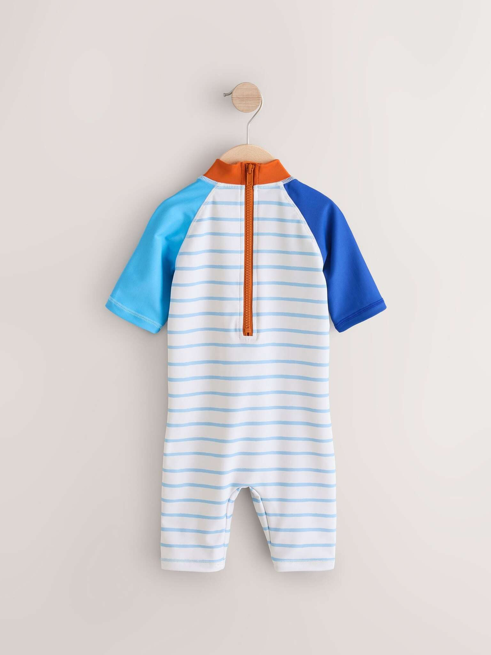 Костюм плавательный слитный для мальчика Next E91-833, Белый, Синий