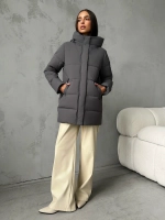 Куртка демисезонная удлиненная с капюшоном