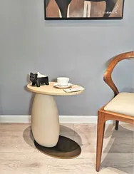 Журнальный столик 4477, 45х51 см, бежевый травертин