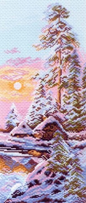 "Зимнее утро"-1205 канва с рисунком