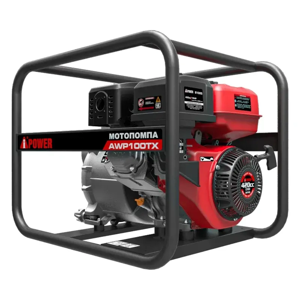 A-iPower AWP100TX для сильно загрязненной воды мотопомпа бензиновая 30341