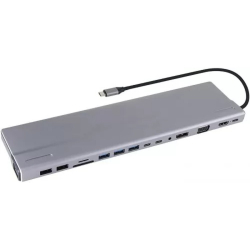 VCOM CU4703  Адаптер TypeC --&gt;3*USB3.0+2*USB2.0+VGA+RJ45+SD+TF+AUD+HDMI+DP+2*USB3.1 Data+PD[4895182217294]
