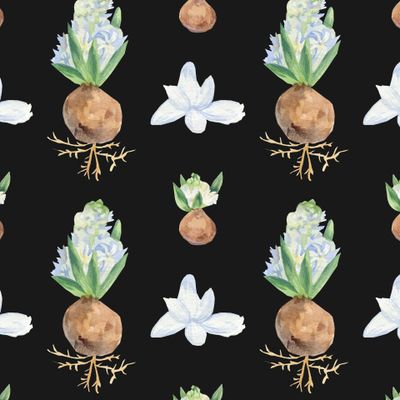 Бесшовный принт с гиацинтами