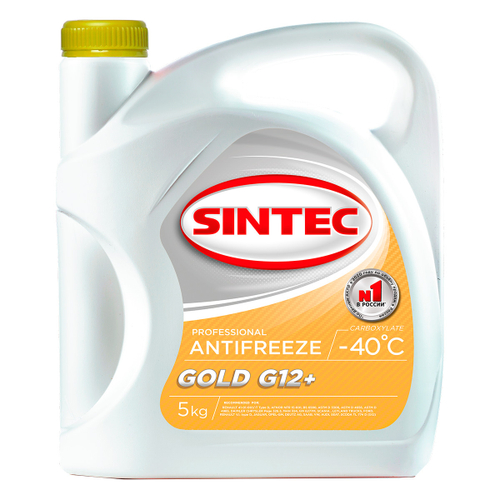 Антифриз готовый Sintec Gold G12+ жёлтый (5кг)