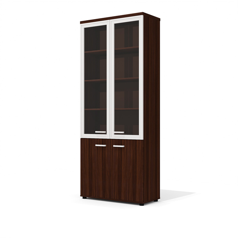 Шкаф для документов Премьер со стеклом (двери верх мдф со стеклом)