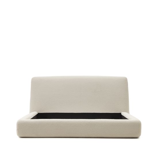 Кровать Martina со съемным бежевым чехлом из ткани букле под матрас 160 х 200 см