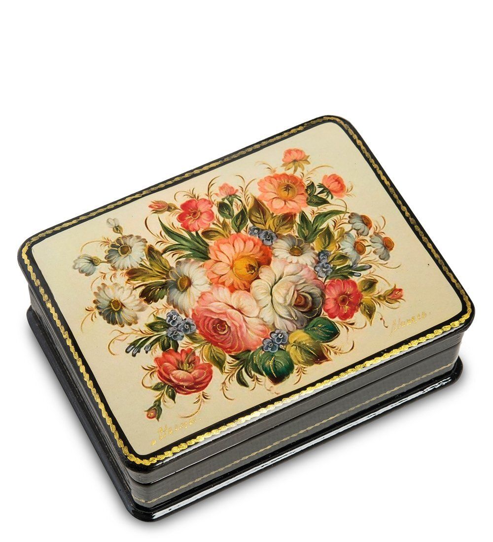 ШК-19/ 9-C Шкатулка в технике декупаж «Цветы» (10х8х3,5)