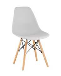 Eames Style DSW светло-серый пластик, стальной каркас, натуральный массив бука