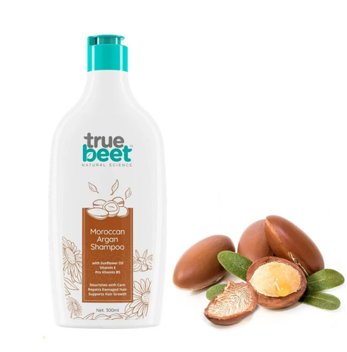 Truebeet Марокканский аргановый шампунь для питания и восстановления поврежденных волос с подсолнечным маслом, витамином Е и провитамином В5 | 300 мл