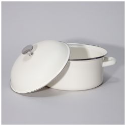 КАСТРЮЛЯ AGNESS ЭМАЛИРОВАННАЯ С ЭМАЛ.КРЫШКОЙ СЕРИЯ "CHARM" 2.6 Л, 22*10 СМ
