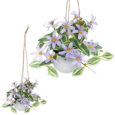 Цветочная композиция «Верона» 16см подвесная в горшке, сиреневые цветы