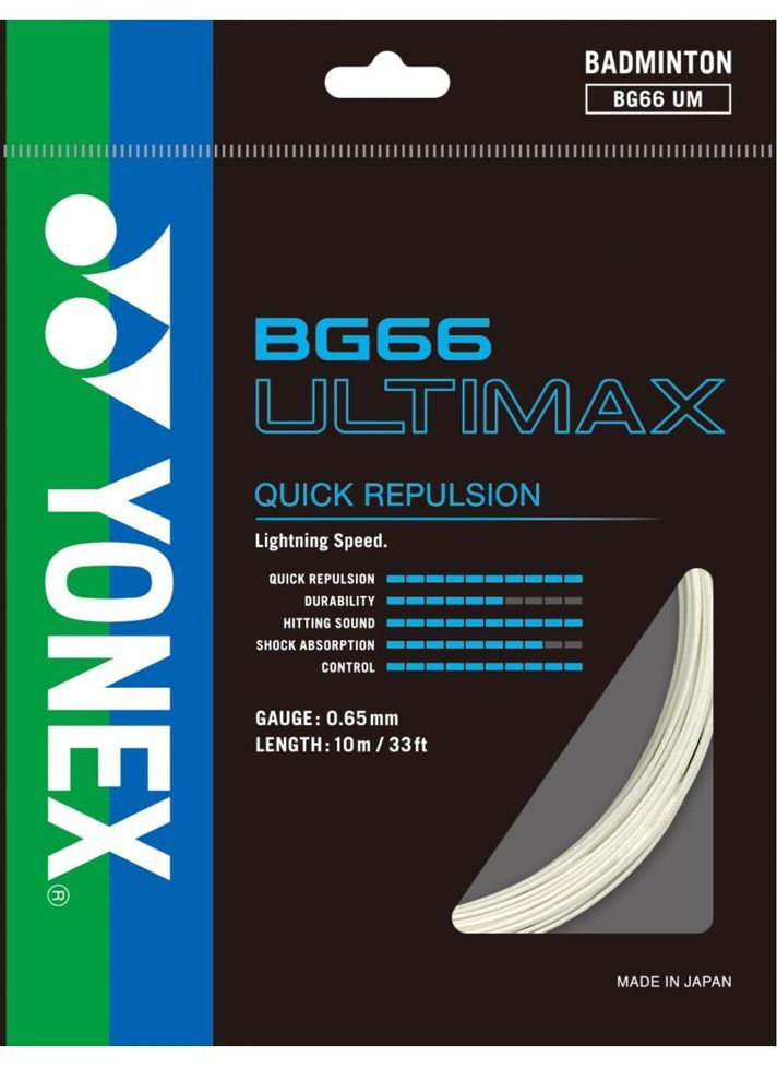 Струны для бадминтона Yonex BG 66 Ultimax (10 m) - белый