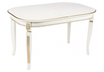 Стол деревянный Woodville Romeo молочный с золотой патиной