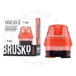 Картридж к многоразовой электронной системе, Модель BRUSKO MINICAN 3, (красный), 3 мл