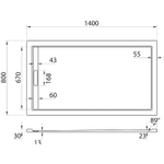 Душевой поддон из искусственного камня Cezares Tray AS 140х80 TRAY-AS-AH-140/80-30-W Белый