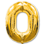 Шар фольгированный Цифра 0 87 см (Золотой)
