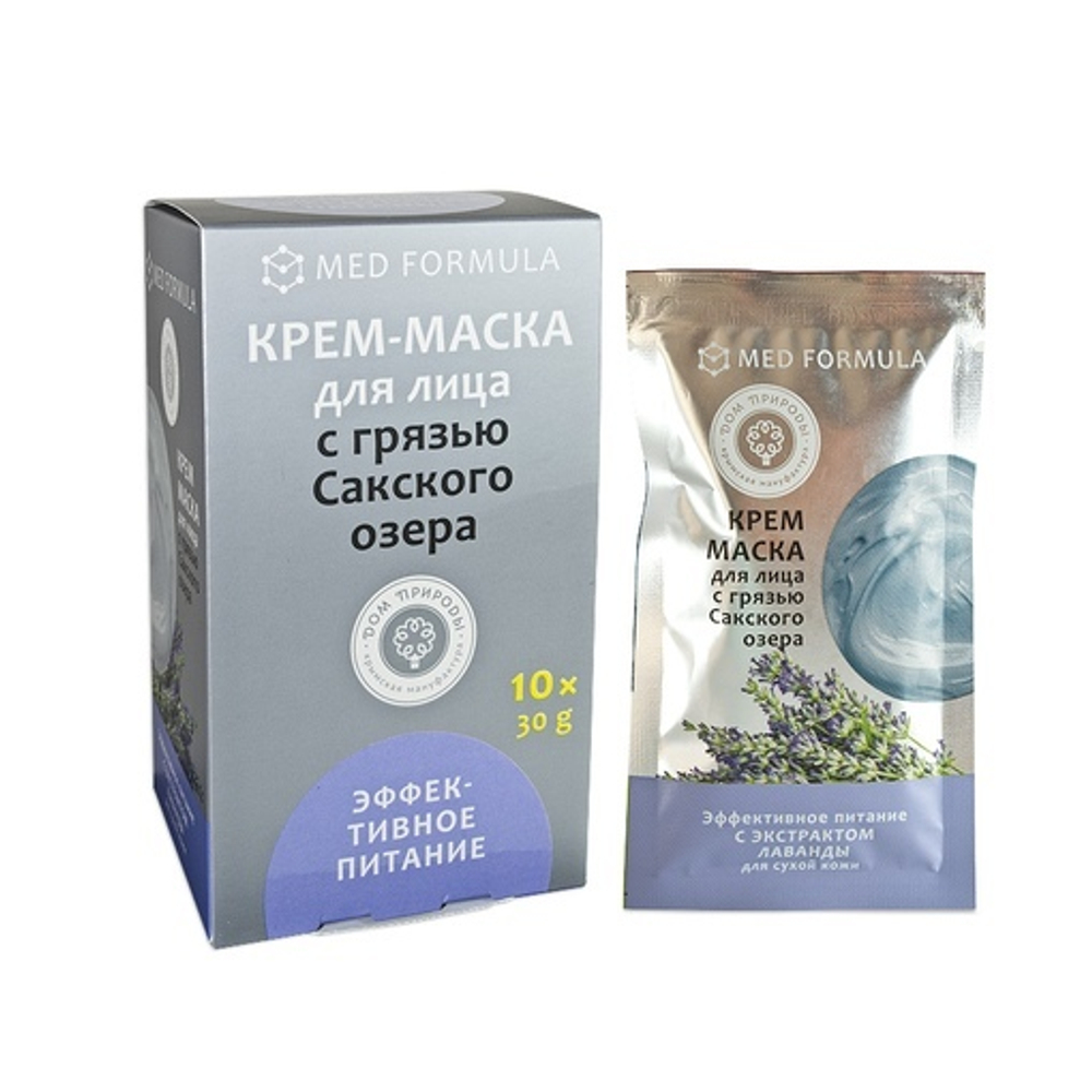 Крем-маска Эффективное питание для сухой кожи с грязью Сакского озера, ТМ ДОМ ПРИРОДЫ