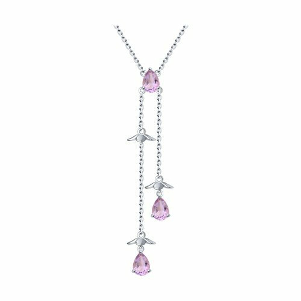 Колье из серебра с аметистами