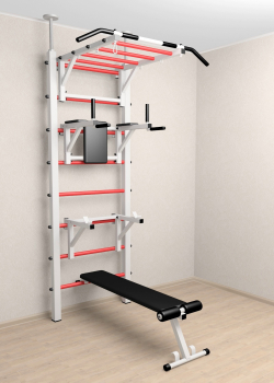 Шведская стенка Sv Sport враспор (Турник рукоход/Брусья/Стойка/Скамья)
