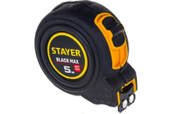 Рулетка Stayer BlackMax 5м / 19мм в ударостойком полностью обрезиненном корпусе и двумя фиксаторами 3410-05_z02