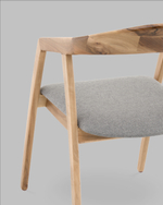 Стул Вудмилан каркас дерево цвет натуральный орех рогожка серый