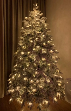 Искусственная елка Аляска заснеженная 210 см., 403 мульти/теплых белых Led ламп (2в1), ЕлкиТорг (195210)