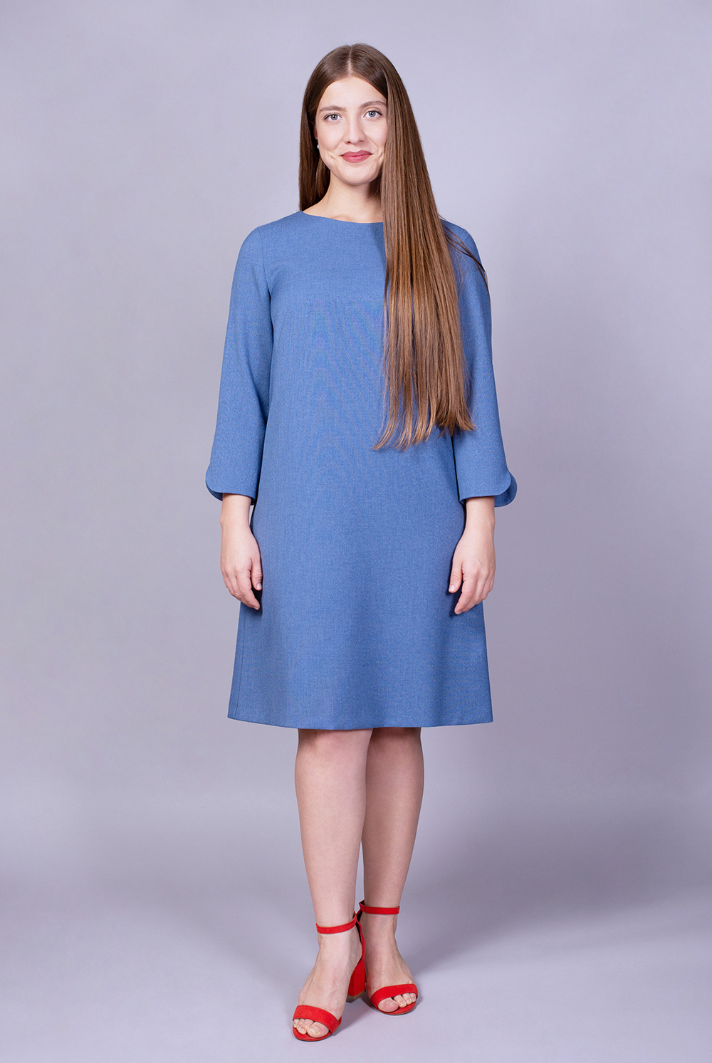 Платье женское 1635А, джинс #48Д051635А