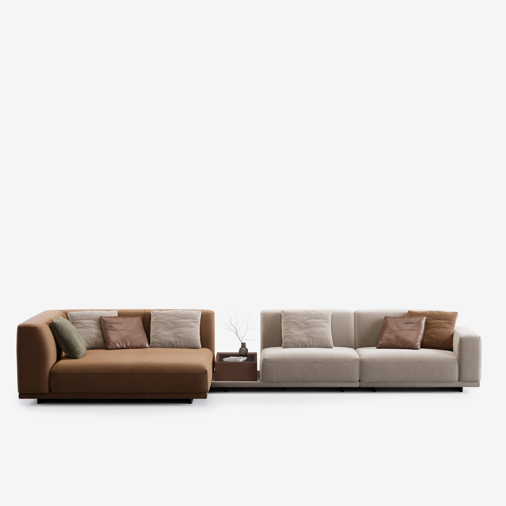 4-х местный нераскладной диван с кушеткой KYOTO KO-14