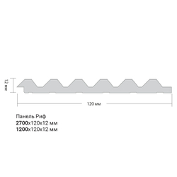 Панель вспененный полистирол 3D RAIL EAST Риф Белая 120х2700 мм