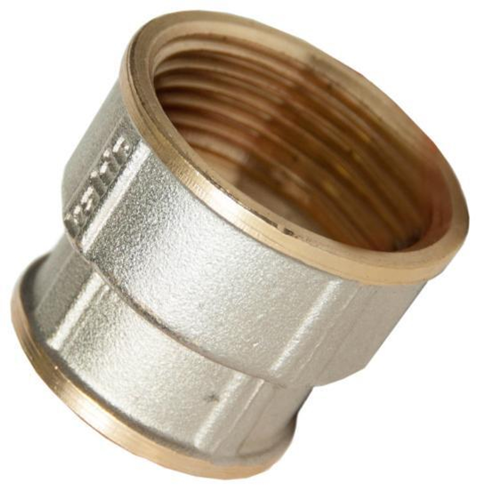 Муфта переходная 15х20 (1/2"x3/4") под ключ никель