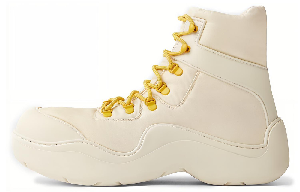 Bottega Veneta Puddle Bomber Ankle Boot White