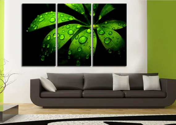 Модульная картина "Зеленая роса"