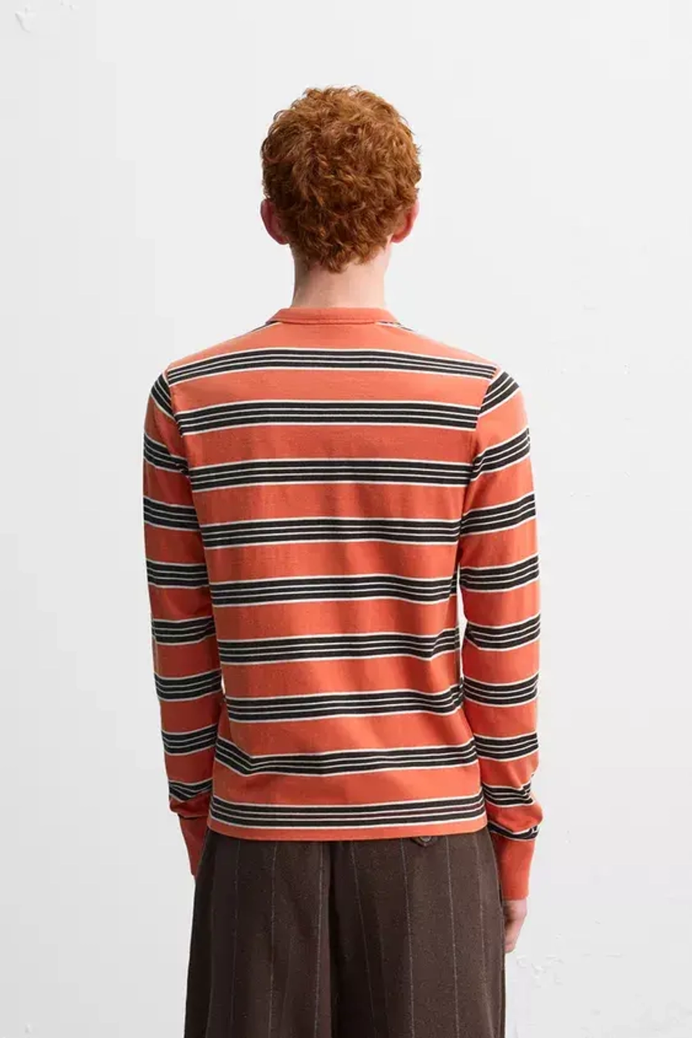 ZARA Х HARRY LAMBERT ФУТБОЛКА В ПОЛОСКУ, ЧЕРНЫЙ/ОРАНЖЕВЫЙ