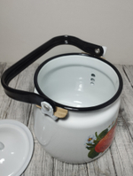 Чайник 3,5л с рисунком Клубника садовая белый 1с26с