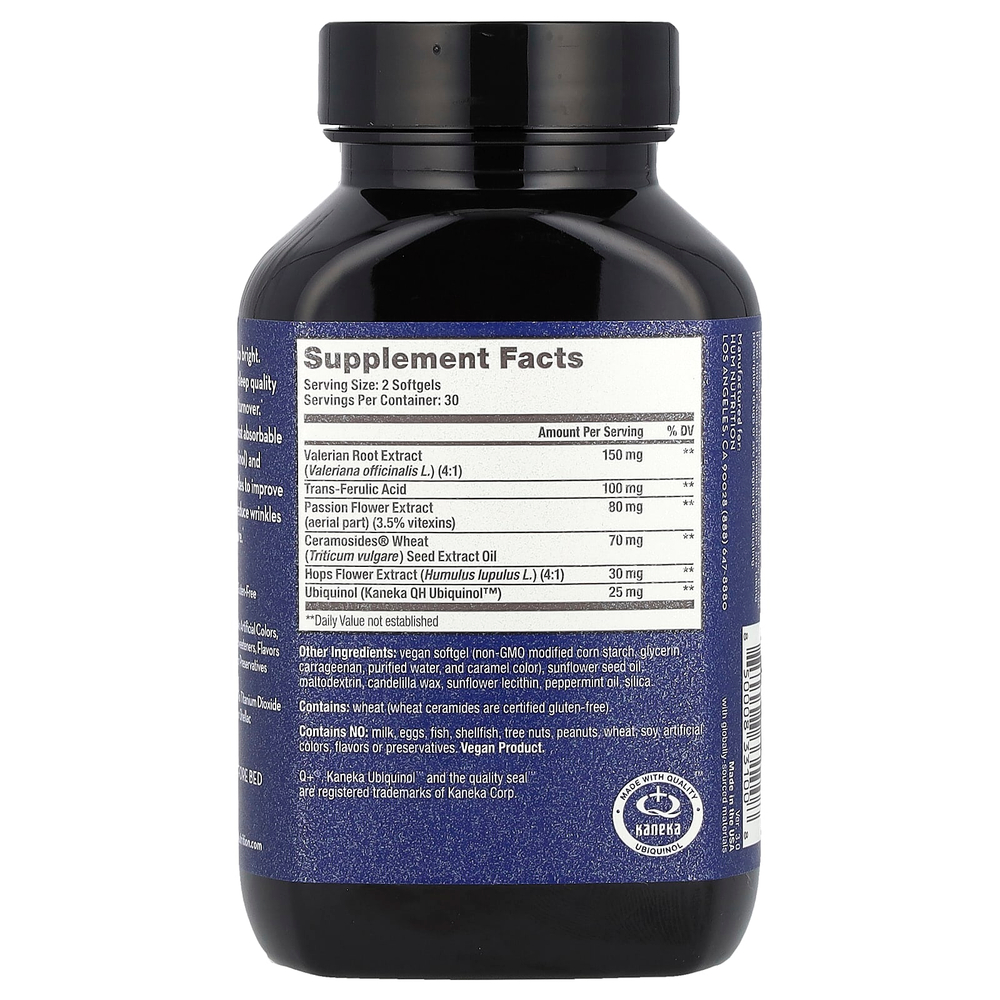 HUM Nutrition, Mighty Night ™, керамиды, коэнзим Q10, феруловая кислота и корень валерианы, 60 веганских мягких таблеток