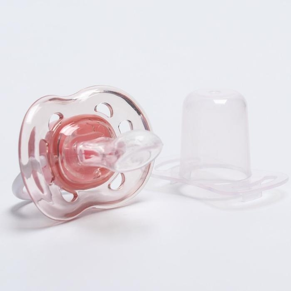 4780673 Соска-пустышка ортодонтическая, силикон, от 6 мес., с колпачком, цвет розовый