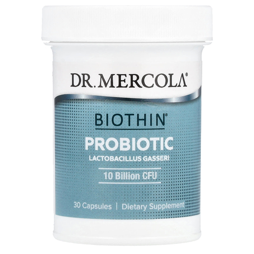 Dr. Mercola, Biothin®, пробиотик, лактобактерии гассери, 250 мг (10 млрд КОЕ), 30 капсул
