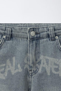 ZARA ДЖИНСОВЫЕ ШОРТЫ SKATE, СИНИЙ