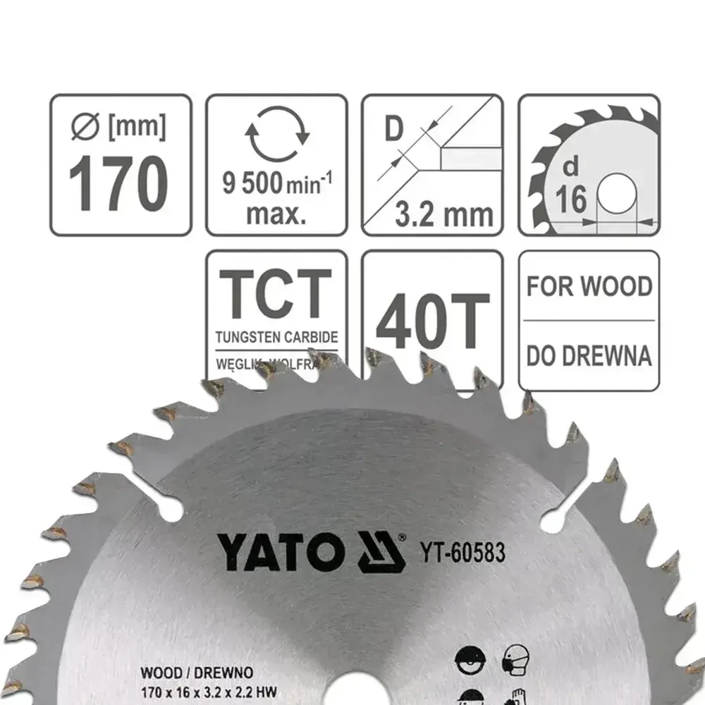 Yato Диск пильный 170 x 2.2 x 16; 40 зуб.