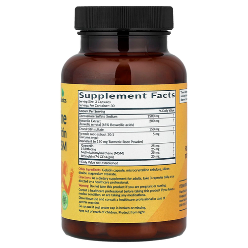 Futurebiotics, глюкозамин, хондроитин, куркума и МСМ, 90 капсул