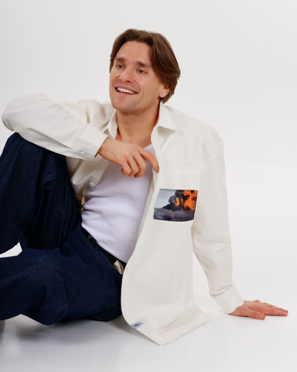 Рубашка Kefirmaykifer Вулкан хлопковая белая