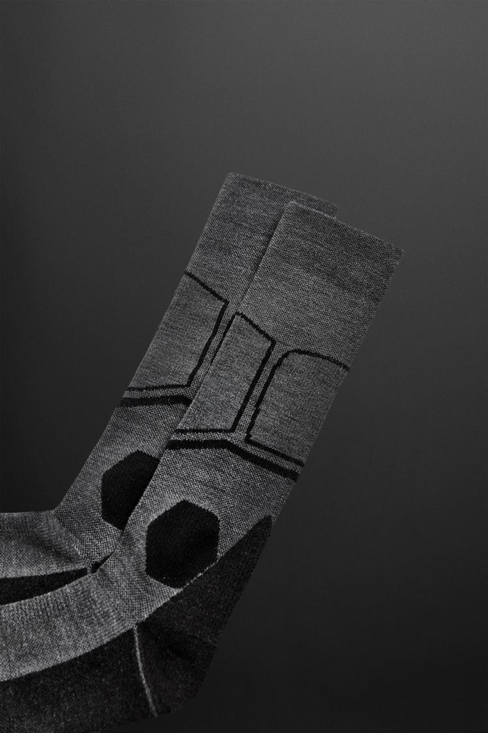 ZARA НОСКИ ИЗ СМЕСОВОЙ ШЕРСТИ С ВЫШИВКОЙ, ЧЕРНЫЙ