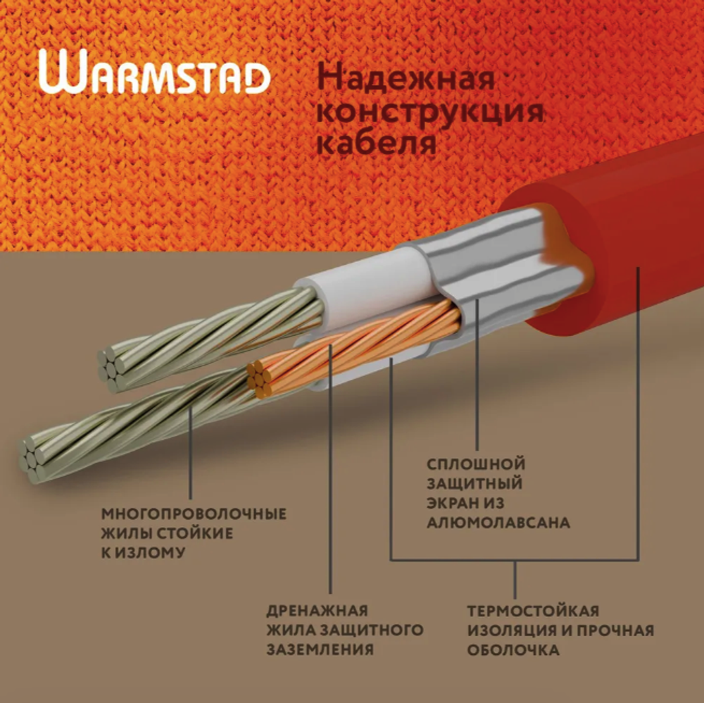 WSM. ТЕПЛЫЙ ПОЛ WARMSTAD 910 - 6 кв.м | Нагревательный мат для теплого пола