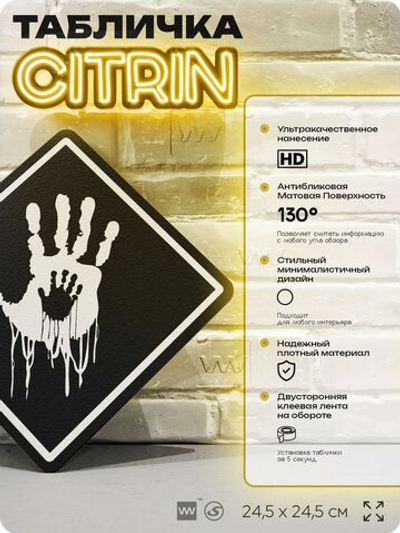 Табличка декоративная "Death Stranding" на дверь и стену, прикольная штука в подарок геймеру, декоративный знак, 24,5х24,5 см, Айдентика Технолоджи