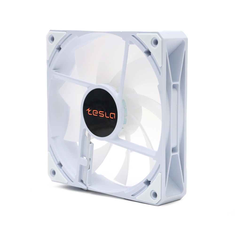 Вентилятор TESLA RGB120-LW, 120мм, 1200rpm, 3-pin+Molex, белый/FRGB, 28CFM, 21дБ, антивибропрокладки (TSL-120-LW)