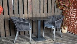 "Каффе" стол из HPL квадратный 80х80см, цвет "серый гранит"