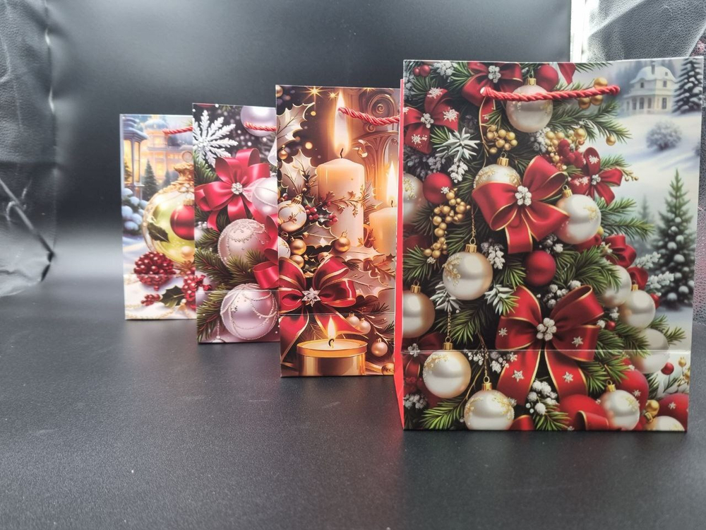 Пакет подарочный новогодний 18*23*10 МС-7646 МИКС1 бумага КНР