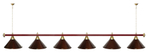 Лампа STARTBILLIARDS 6 пл. (плафоны зеленые,штанга зеленая,фурнитура золото)